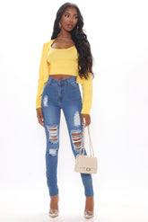 Tall Tempe Distressed Jeans - Medium Blue Wash Ins Street